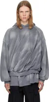 Juunj Juun. J Cotton Twisted Layered Hoodie In Blue