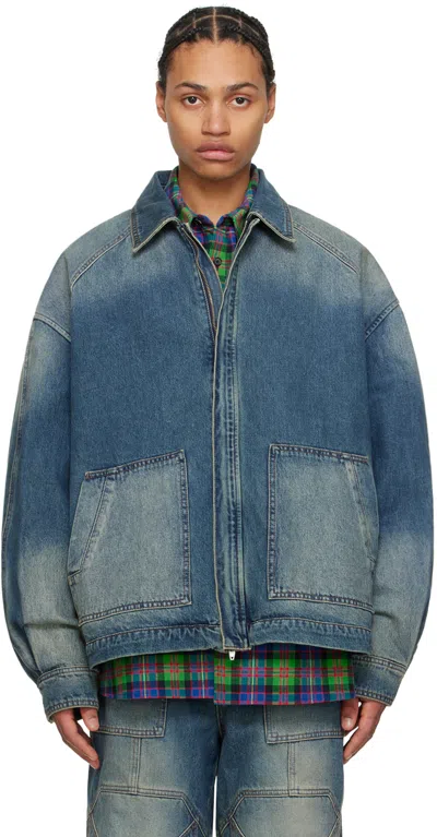 Juunj Blue Pocket Denim Jacket In P Blue