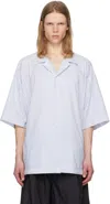 Juunj Blue Stripe Coach Short Sleeve Shirt In Blue