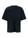 Juunj Black T-shirt With Tone-on-tone Logo Embroidered On The Front In Blu