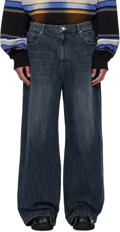 Juunj Blue Washed Double Waist Jeans