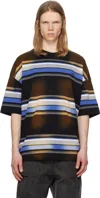 Juunj Vintage Six Block Stripe T-shirt In Blue