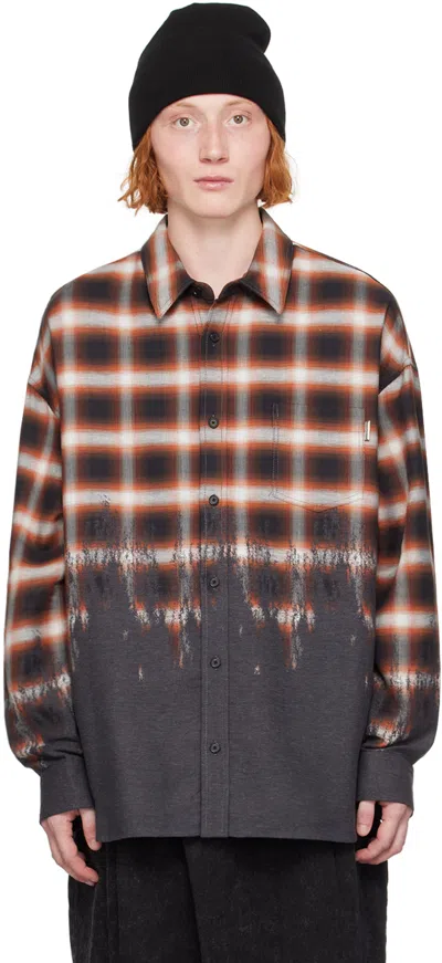 Juunj Plaid-pattern Cotton Shirt In D Brown