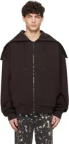 Juunj Brown Transformable Hoodie In D Brown