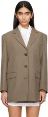 Juunj Brown Wool Blazer In Beige A