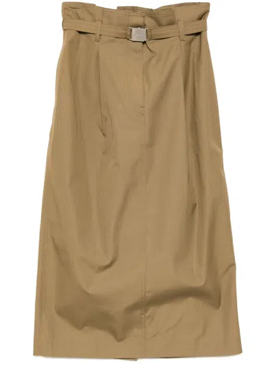 Juunj Buckle Detailing Skirt In Brown