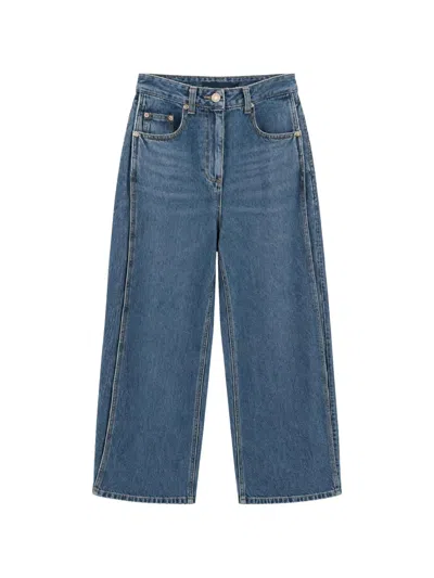 Juunj Buckle-detail Panelled Jeans In Blue