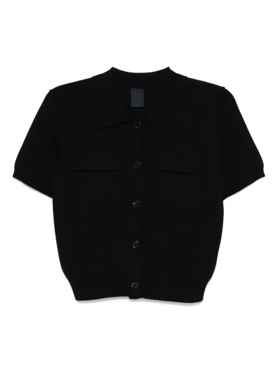 Juunj Button-detail Short-sleeves Cardigan In Black