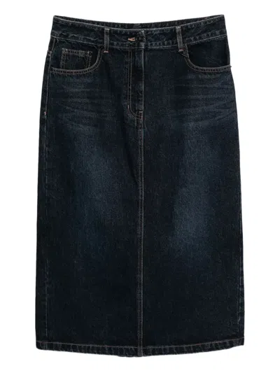 Juunj Button Fasten Denim Skirt In Blue