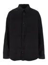 Juunj Black Shirt With Classic Collar And Tonal Logo Lettering Embroidery On The Front In Black