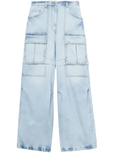 Juunj Cargo-pocket Wide-leg Jeans In Blue