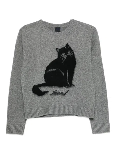 Juunj Cat-motif Sweater In Gray