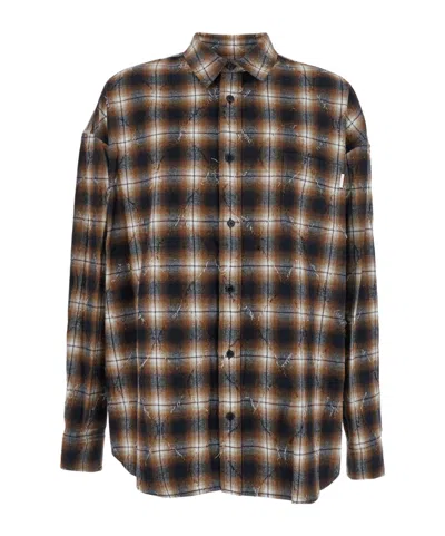 JUUNJ CHECK BUTTON-DOWN SHIRT