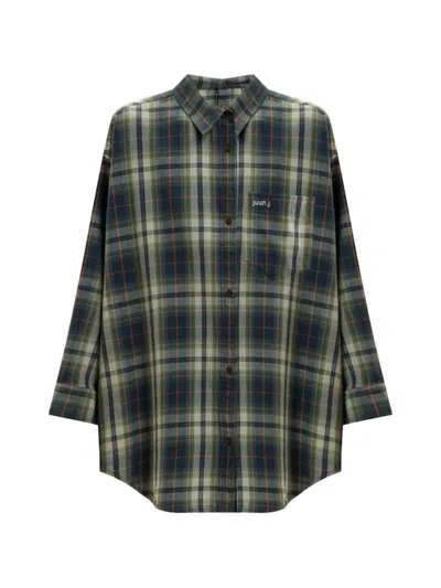 Juunj Check-pattern Logo-print Shirt In Multi