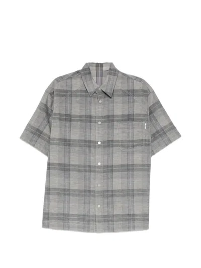 Juunj Check-pattern Short-sleeve Shirt In Gray