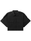 Juunj Classic-collar Cropped Shirt In Black