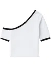 Juunj Contrasting-trim One-shoulder Top In 白色