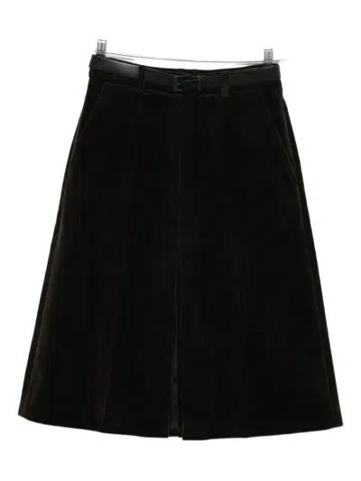Juunj Corduroy A-line Skirt In Brown