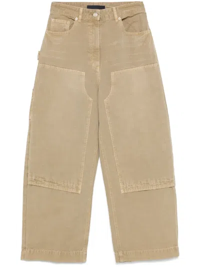 Juunj Juun J Dying Curved Carpenter Pants In Beige