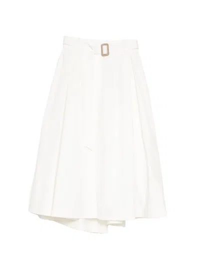 Juunj Cotton Midi Skirt In White