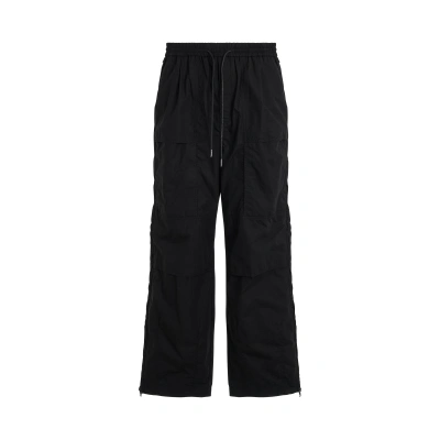 Juunj Cotton Side Zipper Pants In Black