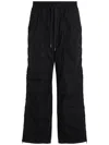 Juunj Cotton Side Zipper Pants In Black