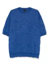 Juunj Crease-effect T-shirt In Blue