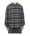 Juunj Gray Crinkled Check Shirt In Black