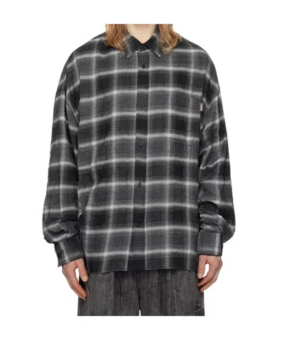 JUUNJ CRINKLED CHECK SHIRT