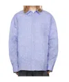 Juunj Blue Crinkled Stripe Shirt In Blue
