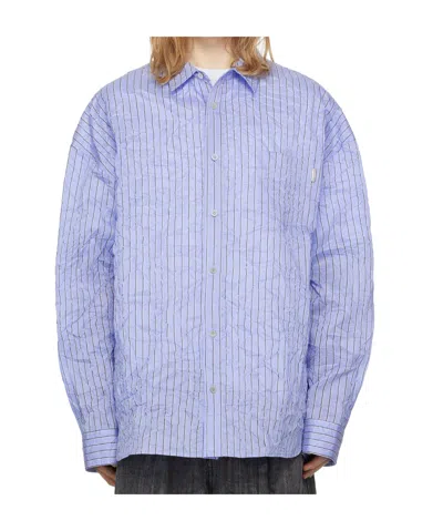 JUUNJ CRINKLED STRIPE SHIRT