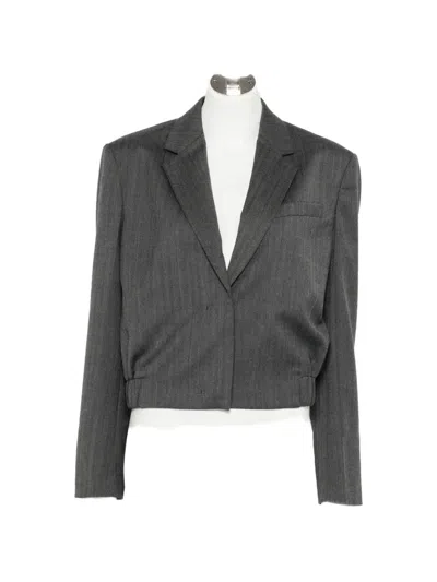 Juunj Cropped Notched-lapel Blazer In Red