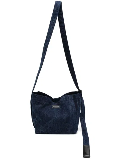 Juunj Denim Cross Shoulder Bag In Blue