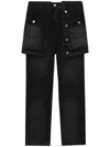 Juunj Denim Jacket-skirt Trousers In Black