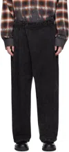 Juunj Denim Trousers With Belt Loops In Black