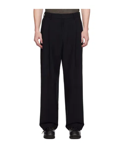 Juunj Diagonal Plaid Pleated Casual Pants In Black