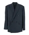 Juunj Double-breasted Wool Blazer In Black