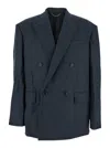 Juunj Juun.j Double-breasted Wool Blazer In Gray