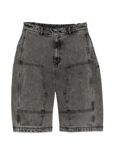 Juunj Double-panel Denim Shorts In Black