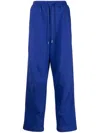 Juunj Drawstring Cotton Trousers In Blue