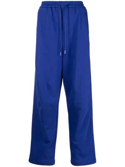 Juunj Drawstring Cotton Trousers In Blue