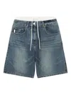 Juunj Drawstring Denim Shorts In Blue
