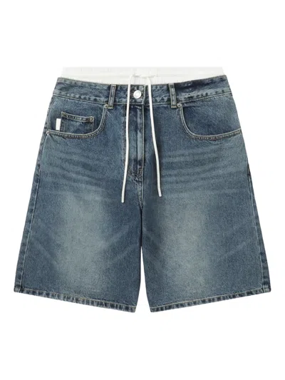 Juunj Drawstring Denim Shorts In Blue