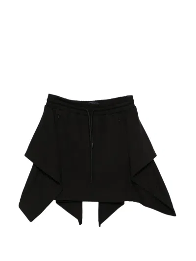 Juunj Drawstring Layered Mini Skirt In Black