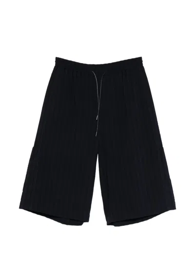 Juunj Drawstring Texture Shorts In Black