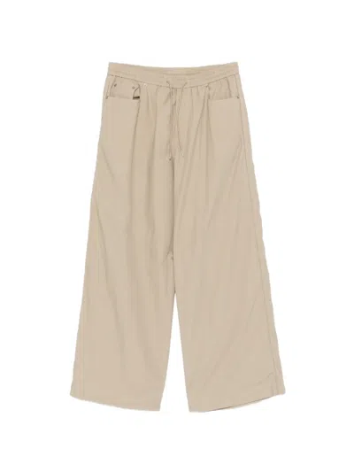 Juunj Drawstring-hem Wide-leg Trousers In Neutral