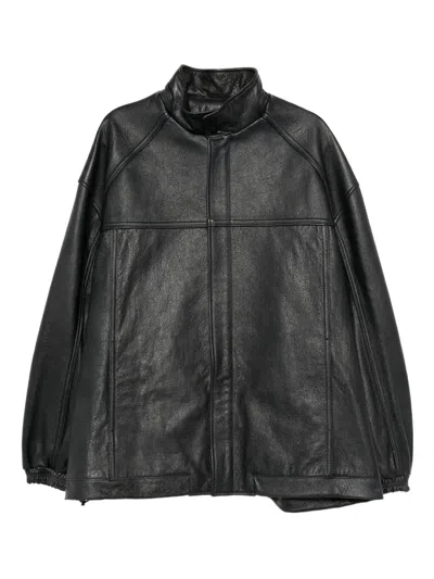 Juunj Dyed Leather Jacket In Black