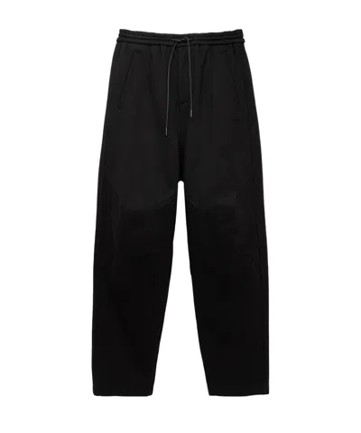 Juunj Elastic Waist Casual Pants In Black
