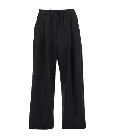Juunj Elastic Waistband Casual Pants In Black
