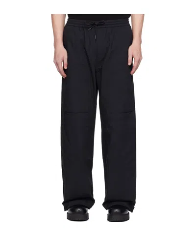 Juunj Elastic Waistband Casual Pants In Black